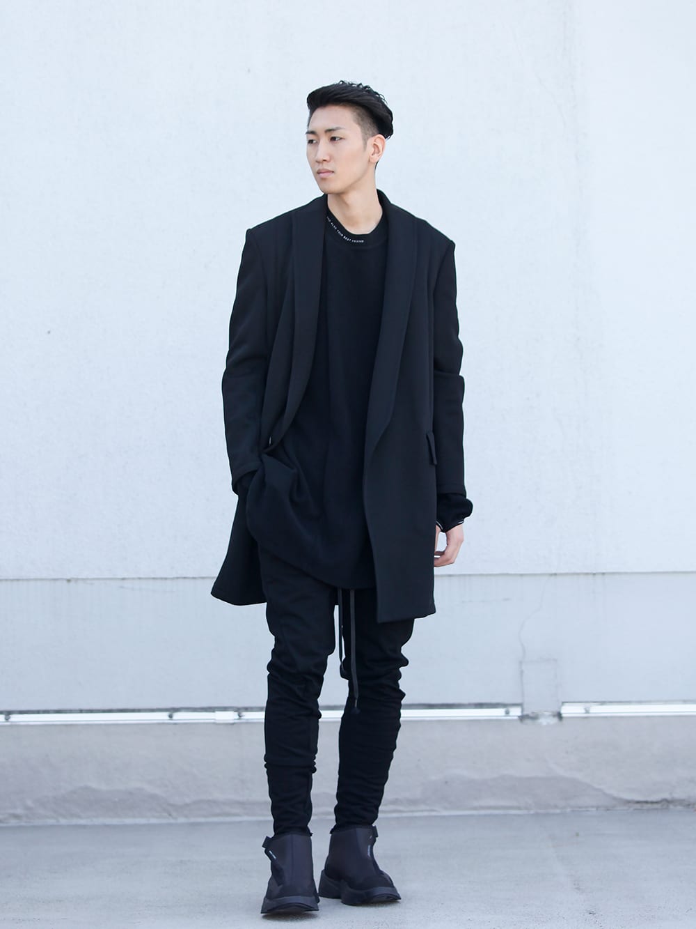 LOGY kyoto 19-20AW JULIUS 【LOZENGE TAILORED COLLAR JACKET】BLACK