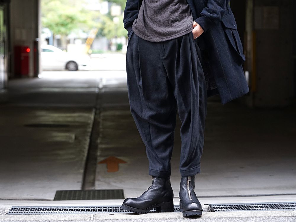 DEVOA Shetland Wool Linen Stripe Batting Hood Coat Style - 3-001