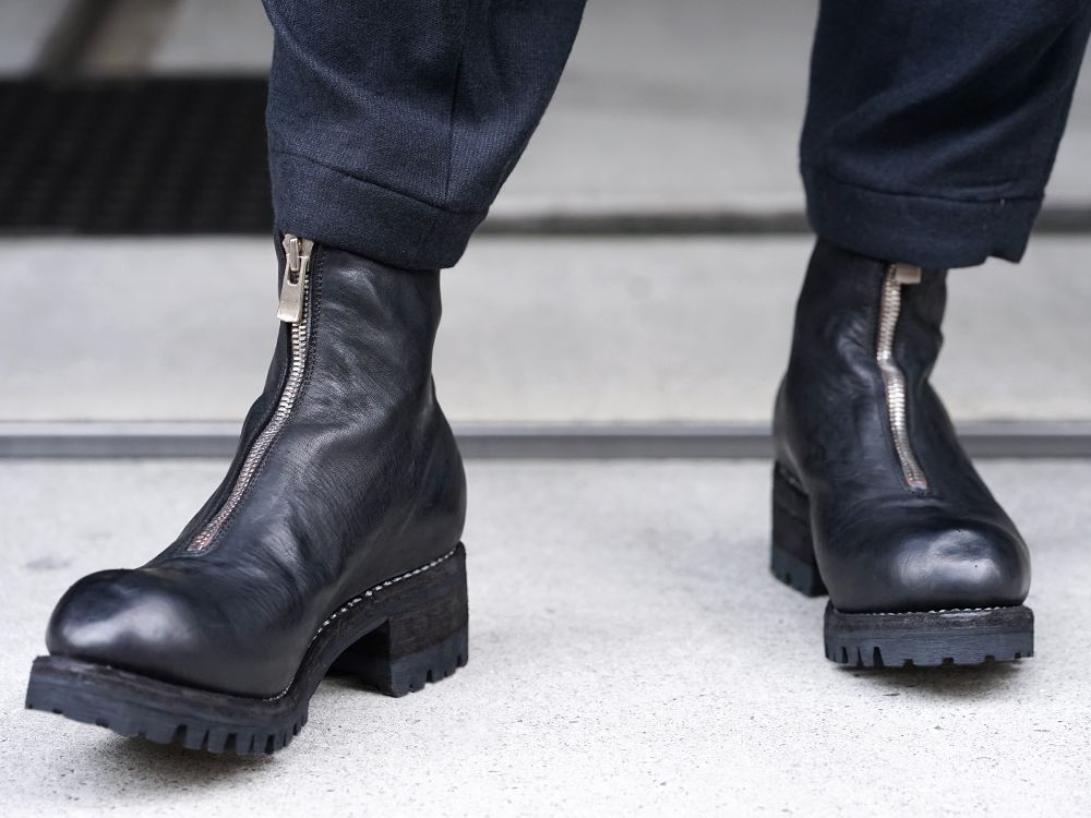 DEVOA Shetland Wool Linen Stripe Batting Hood Coat Style - 3-004