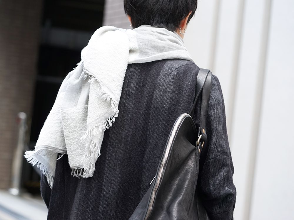 DEVOA Camel Linen Gradation Striped Coat Style - 2-003