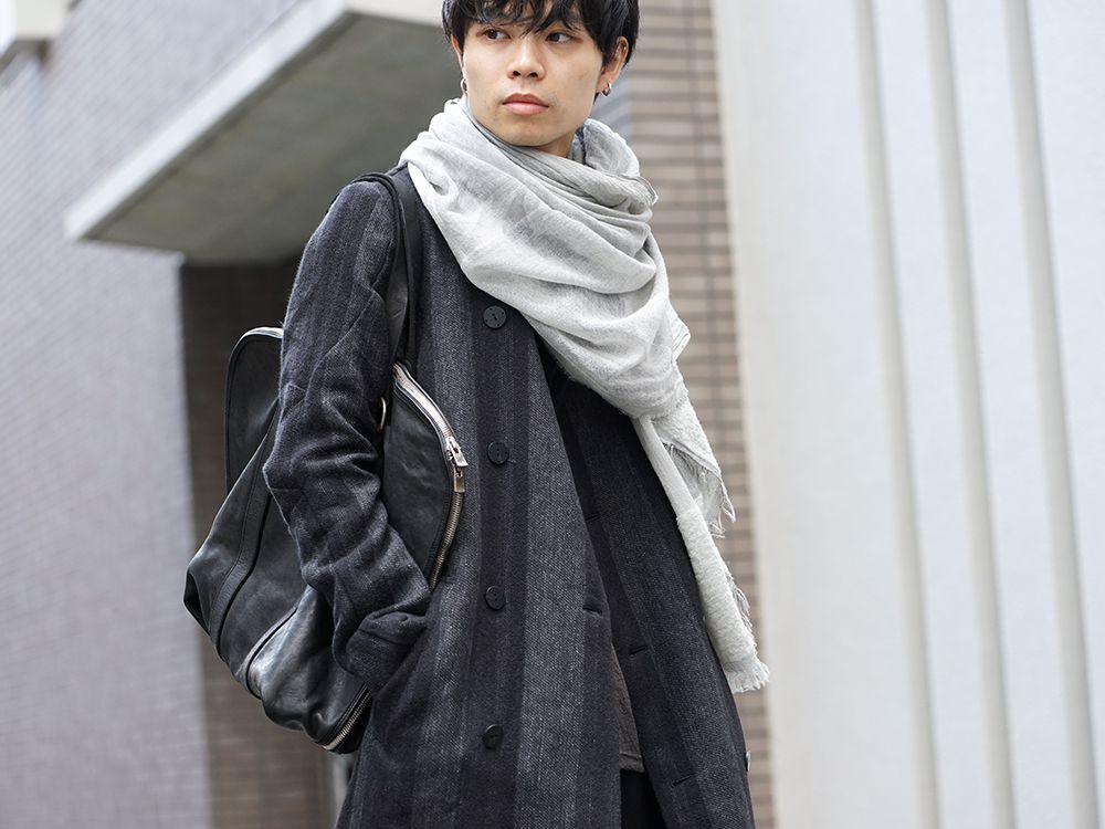 DEVOA Camel Linen Gradation Striped Coat Style - 2-006