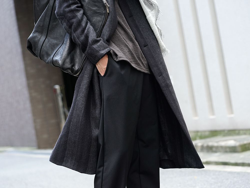 DEVOA Camel Linen Gradation Striped Coat Style - 3-004