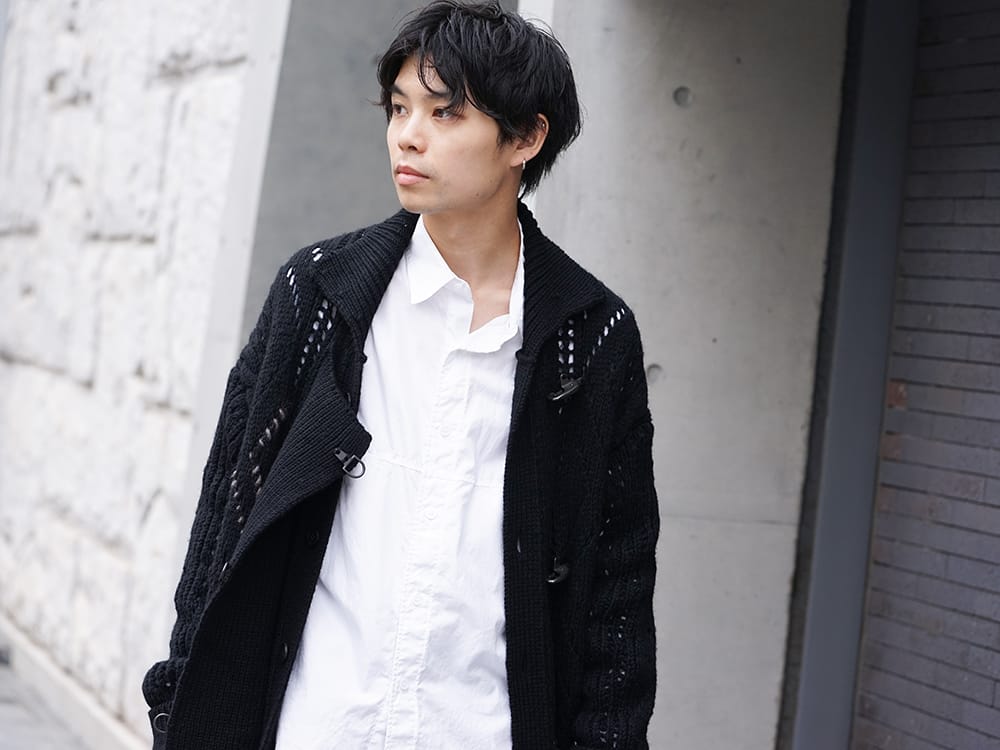 Yohji Yamamoto 19-20AW Style featuring a knitted coat - 2-001