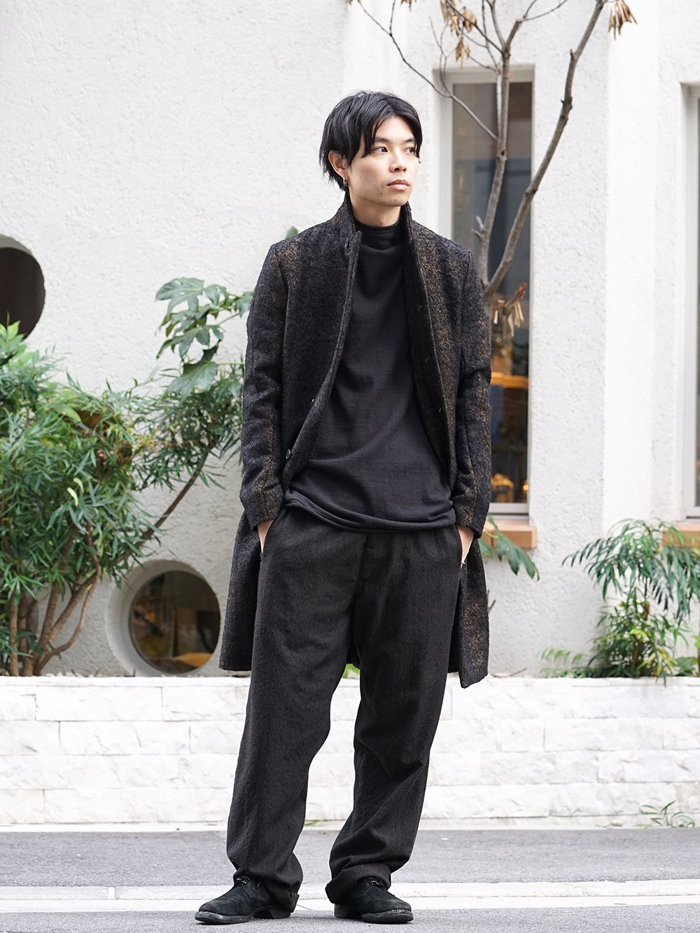 hannibal 19-20AW Needle Punch Check Coat Style - 1-001