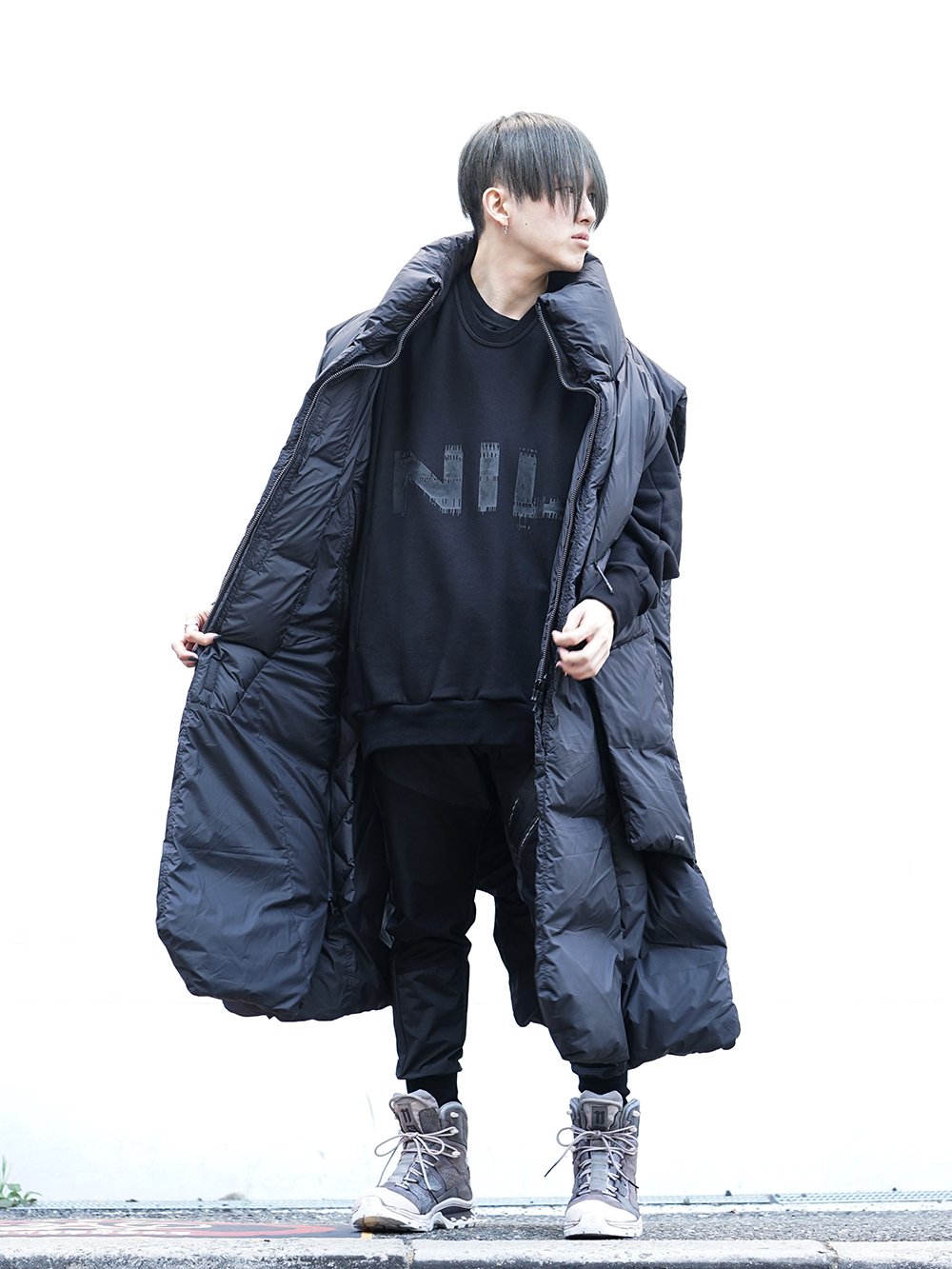 HAMCUS × NILøS 19aw Down long vest Black Styling!! - 4-001