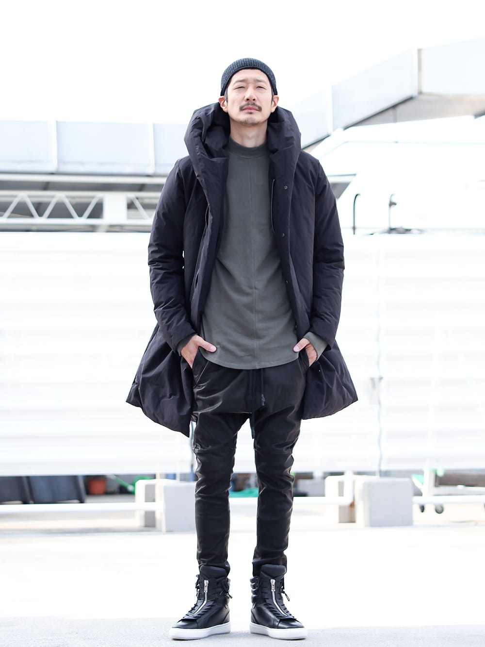 LOGY kyoto 19AW ATTACHMENT【 HOODED DOWN COAT BLACK 】STYLING