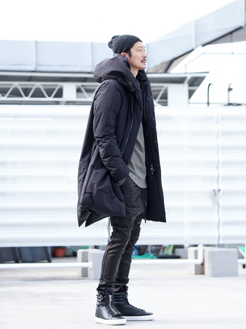 Pe Ny Peachskin hooded down coat Black - ジャケット/アウター