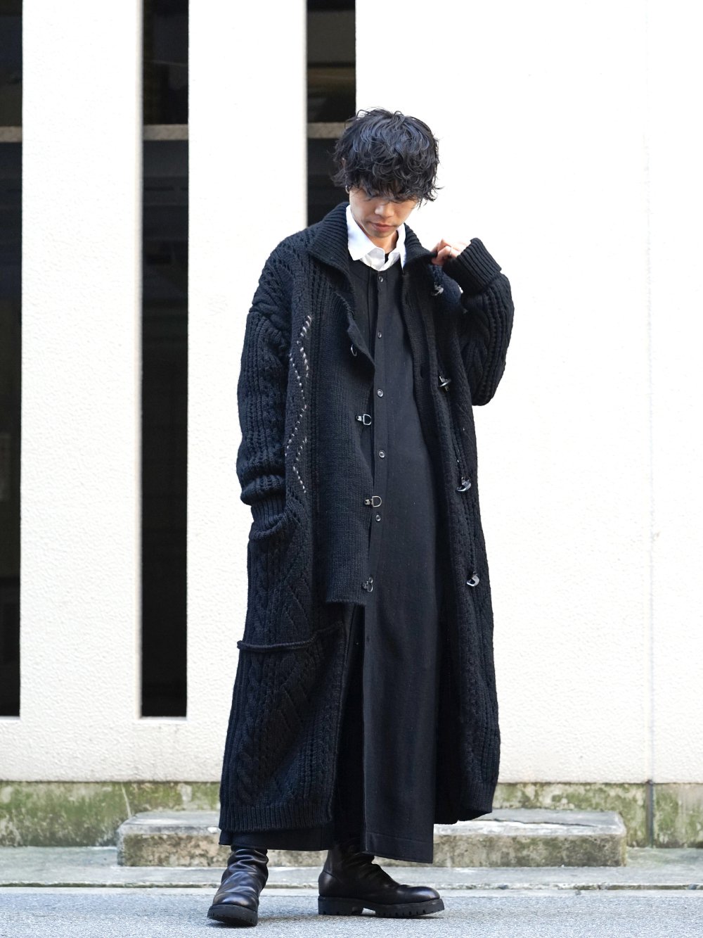 Yohji Yamamoto - ヨウジヤマモト 19-20AW No Collar Long Cardigan