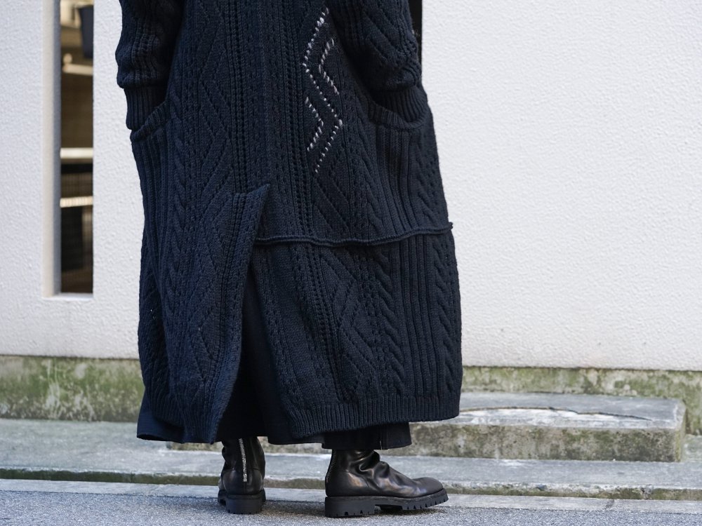 Yohji Yamamoto 19-20AW No Collar Long Cardigan Layered Style - 3-001