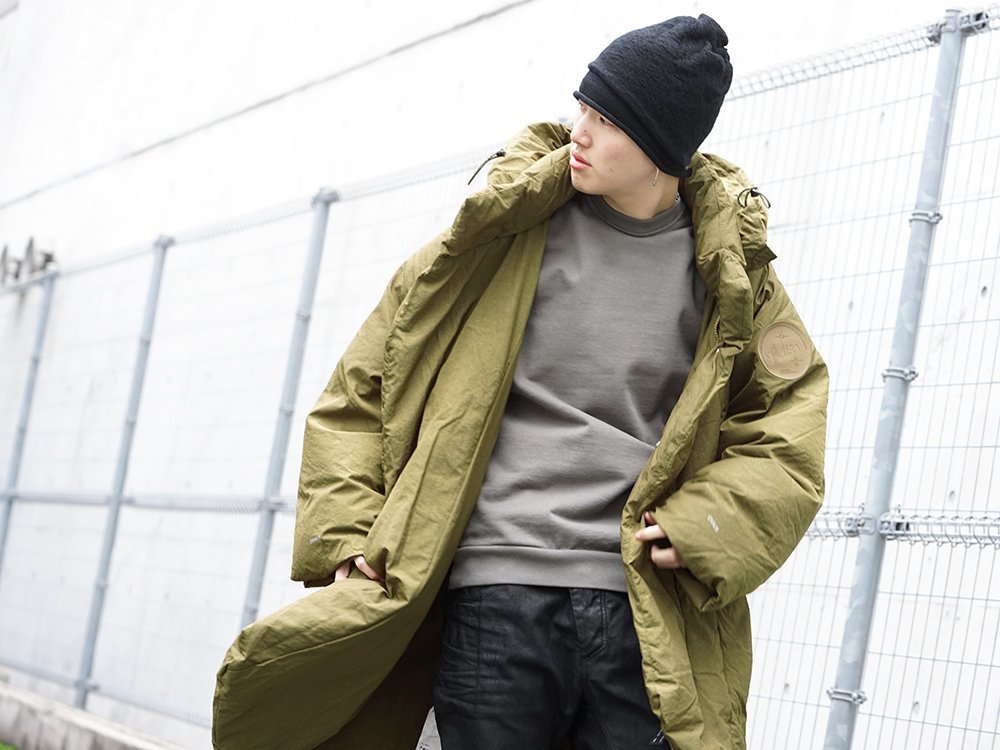 HAMCUS & 11 by BBS & The Viridi-anne 19aw khaki downcoat Styling