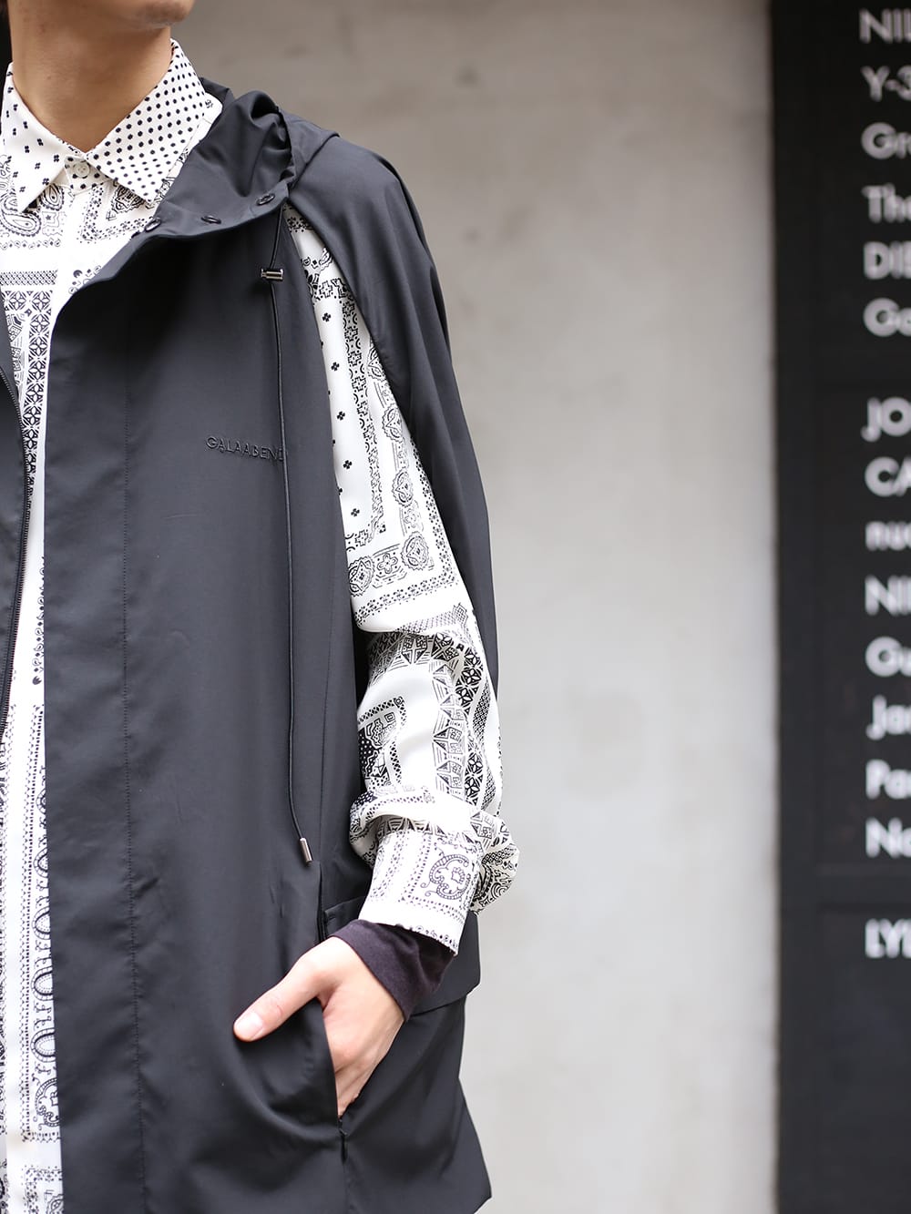 GalaabenD 20SS Military Coat x Bandana print Long shirt Styling - 2-005