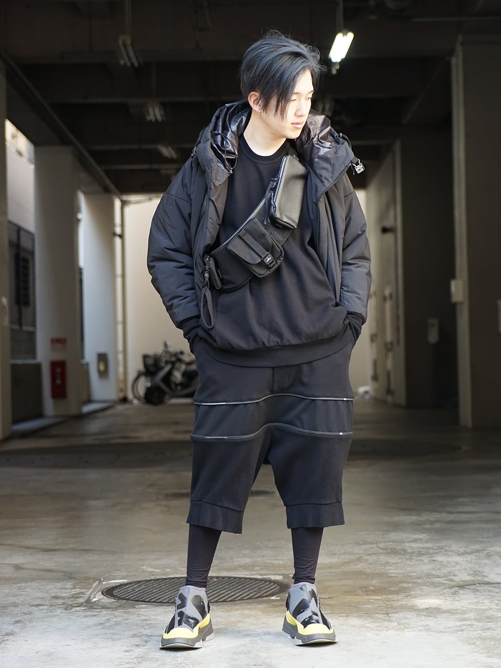 NILøS 20ss Flexibility ZIP Set up Black Styling !! - 2-002
