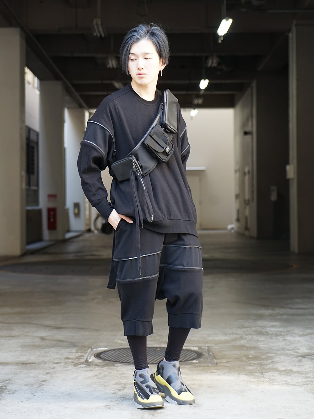 NILøS 20ss Flexibility ZIP Set up Black Styling !! - 3-005