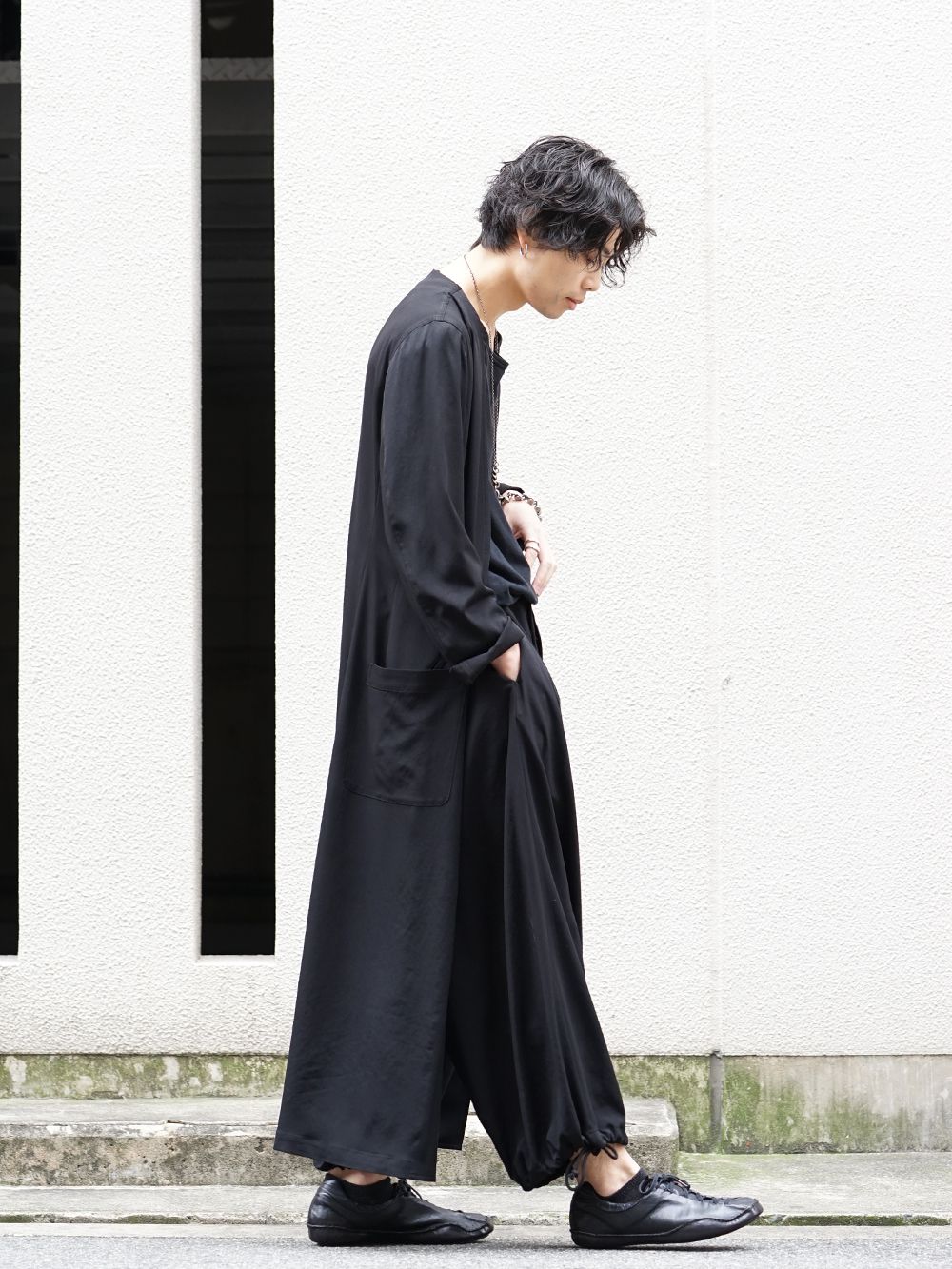 Yohji Yamamoto Pour homme ノーカラーニットコートファッション
