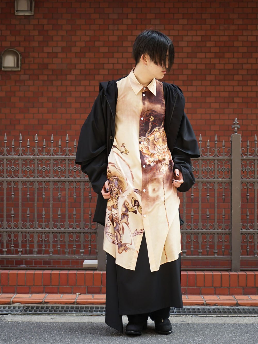 Ground Y x Kyousai Kawanabe graphic Long shirt styling !! - 2-001