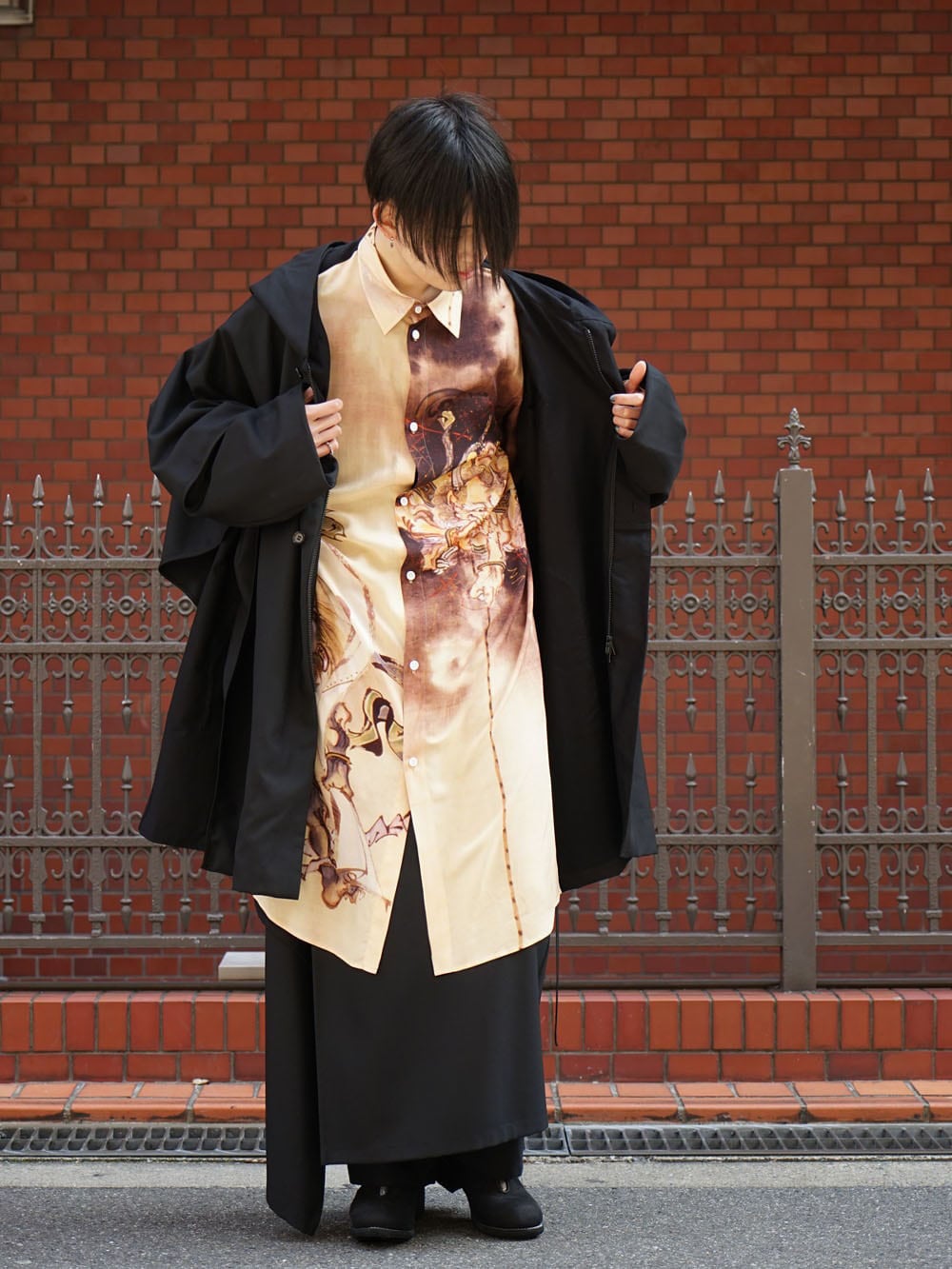 Ground Y x Kyousai Kawanabe graphic Long shirt styling !! - 2-002