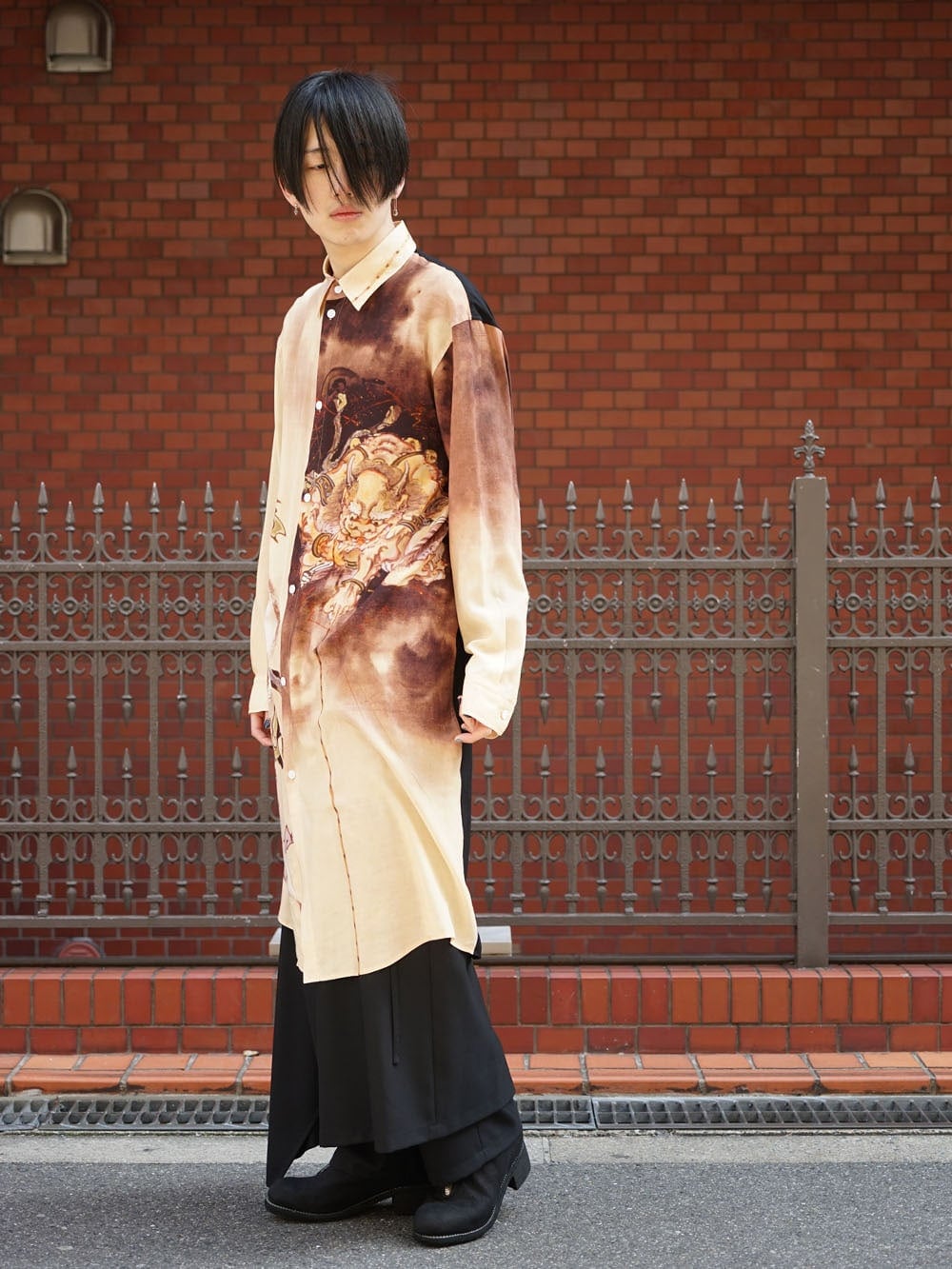 Ground Y x Kyousai Kawanabe graphic Long shirt styling !! - 3-002
