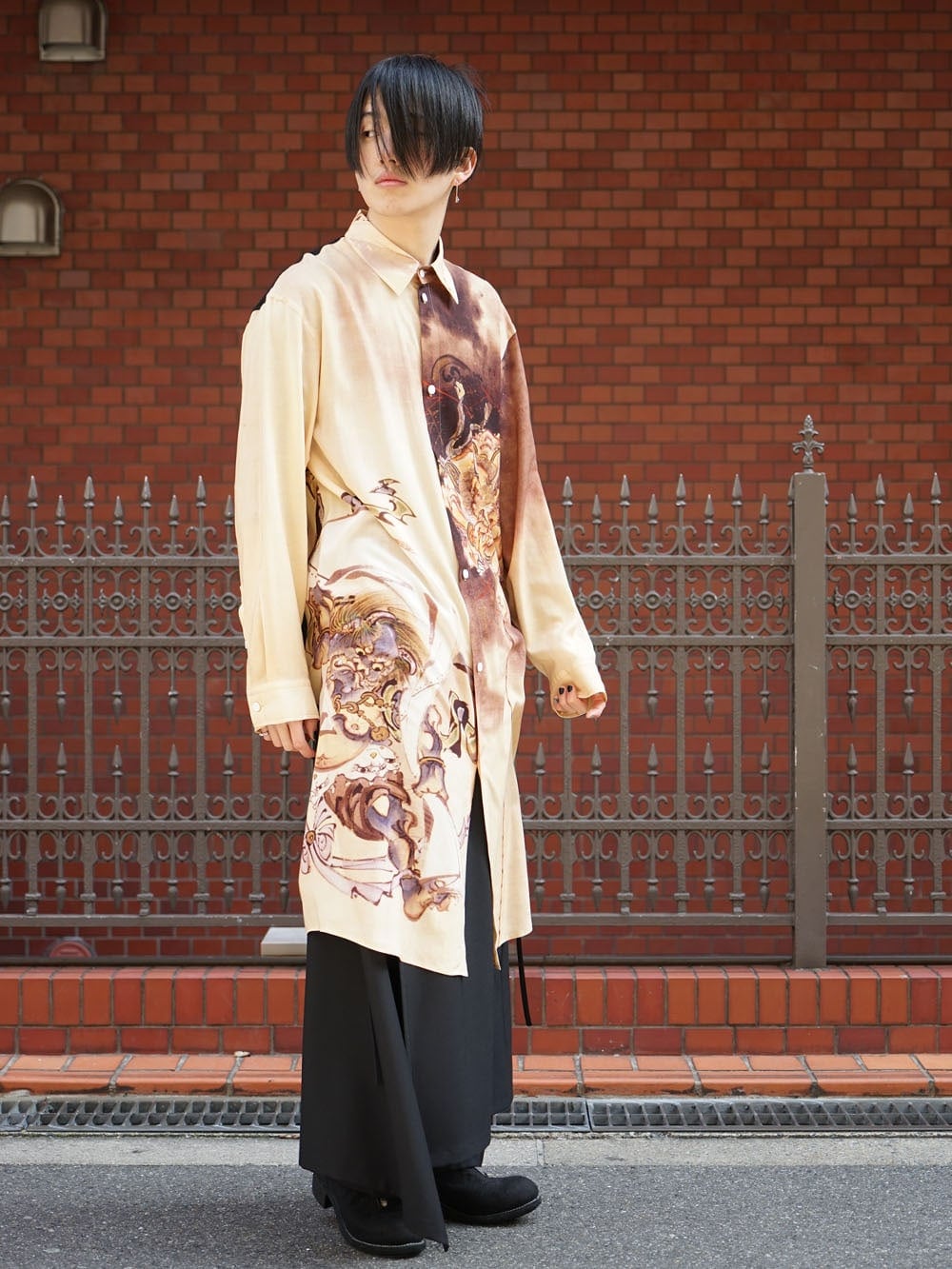 Ground Y x Kyousai Kawanabe graphic Long shirt styling !! - 3-003
