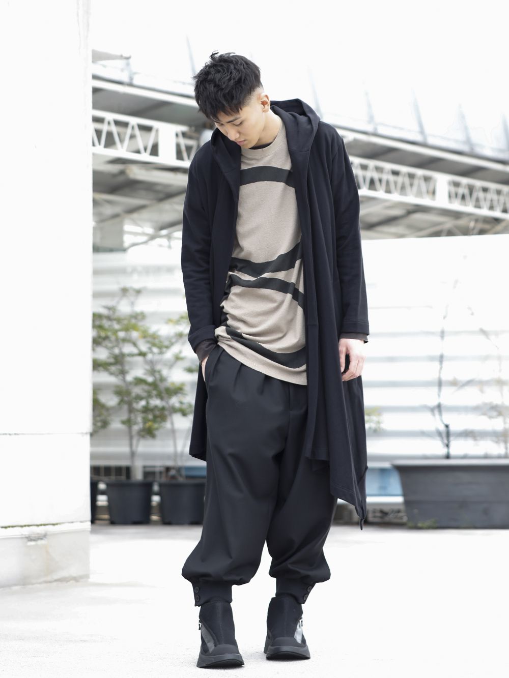 .LOGY kyoto 20ss Ground Y Drape Hood Cardigan STYLE!! - 2-006