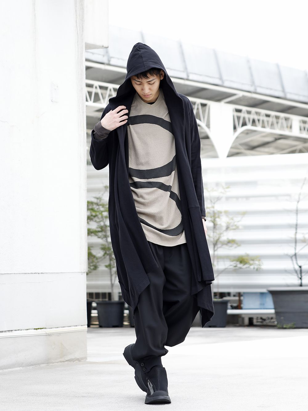.LOGY kyoto 20ss Ground Y Drape Hood Cardigan STYLE!! - 4-001
