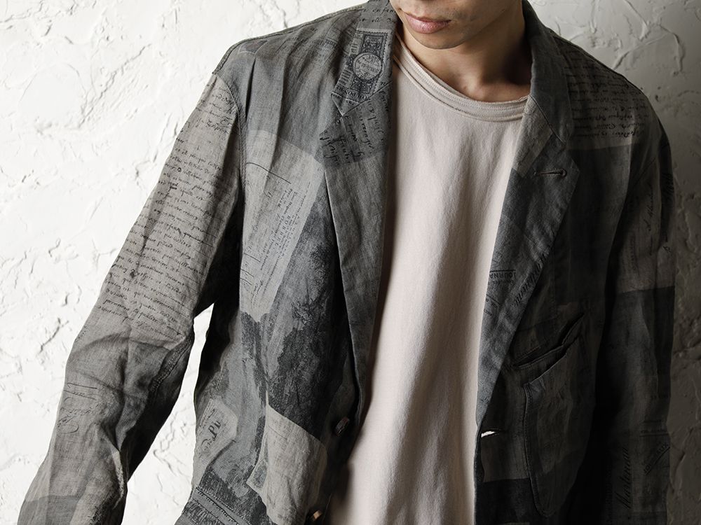 ZIGGY CHEN 20SS  Used Paper Print Set Up Suit Style - 2-001