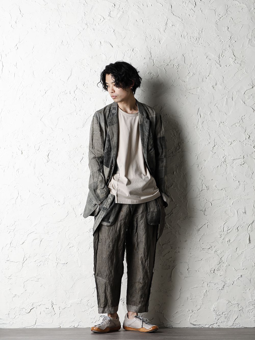 ZIGGY CHEN 20SS  Used Paper Print Set Up Suit Style - 4-001