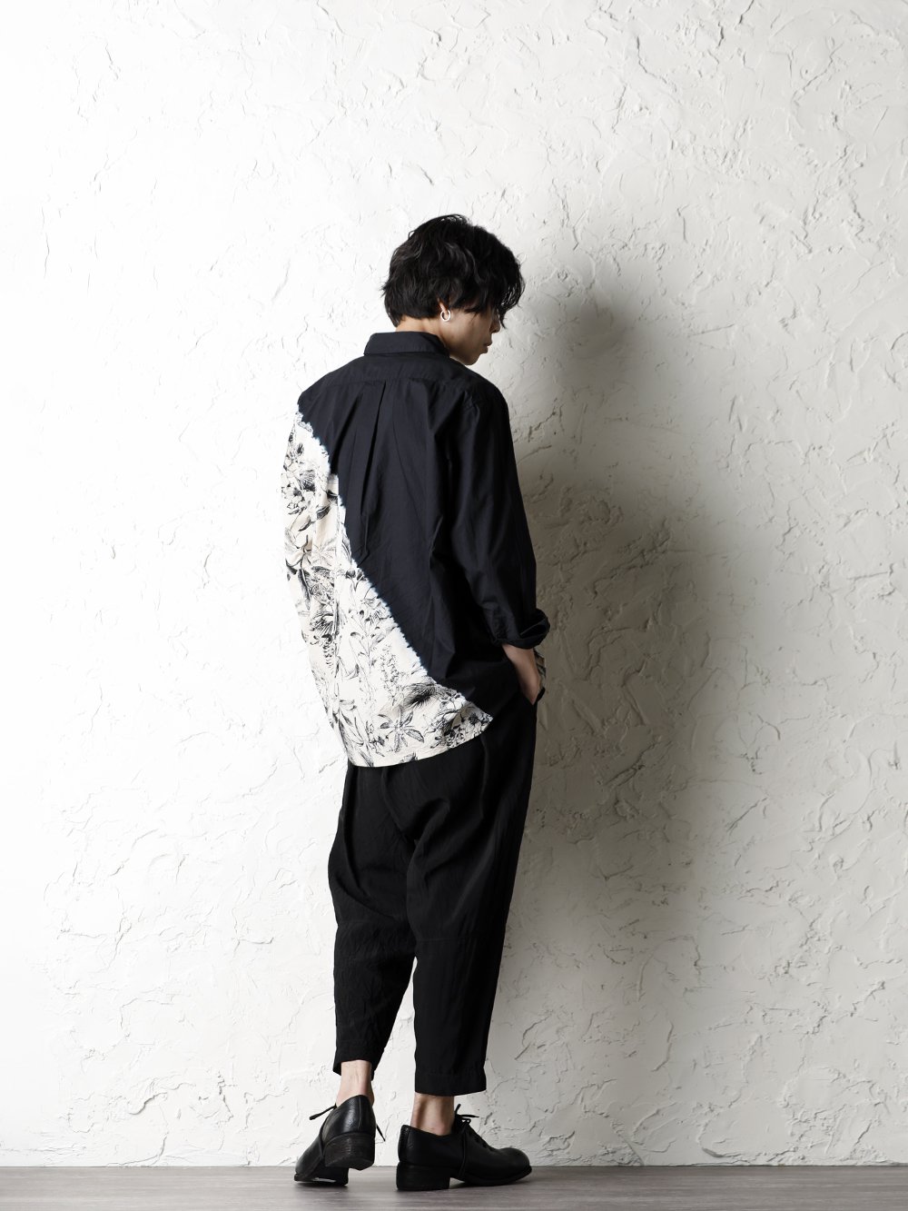 SUZUSAN 20SS  Long Sleeve Shirt Diagonal Shibori Boushi Style - 1-004