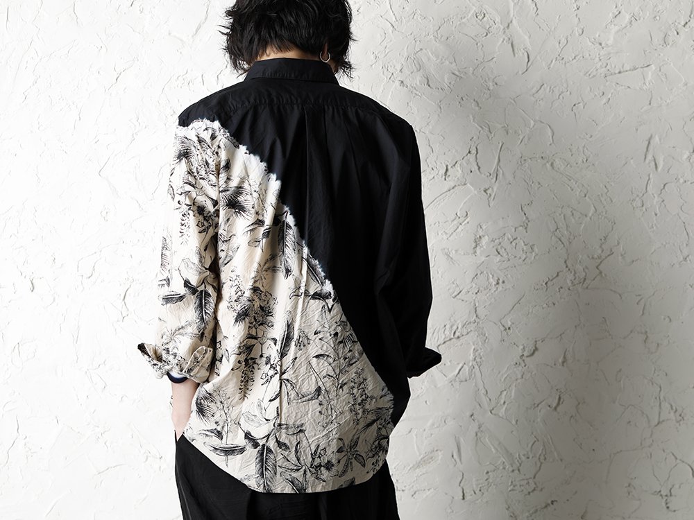 SUZUSAN 20SS  Long Sleeve Shirt Diagonal Shibori Boushi Style - 2-006