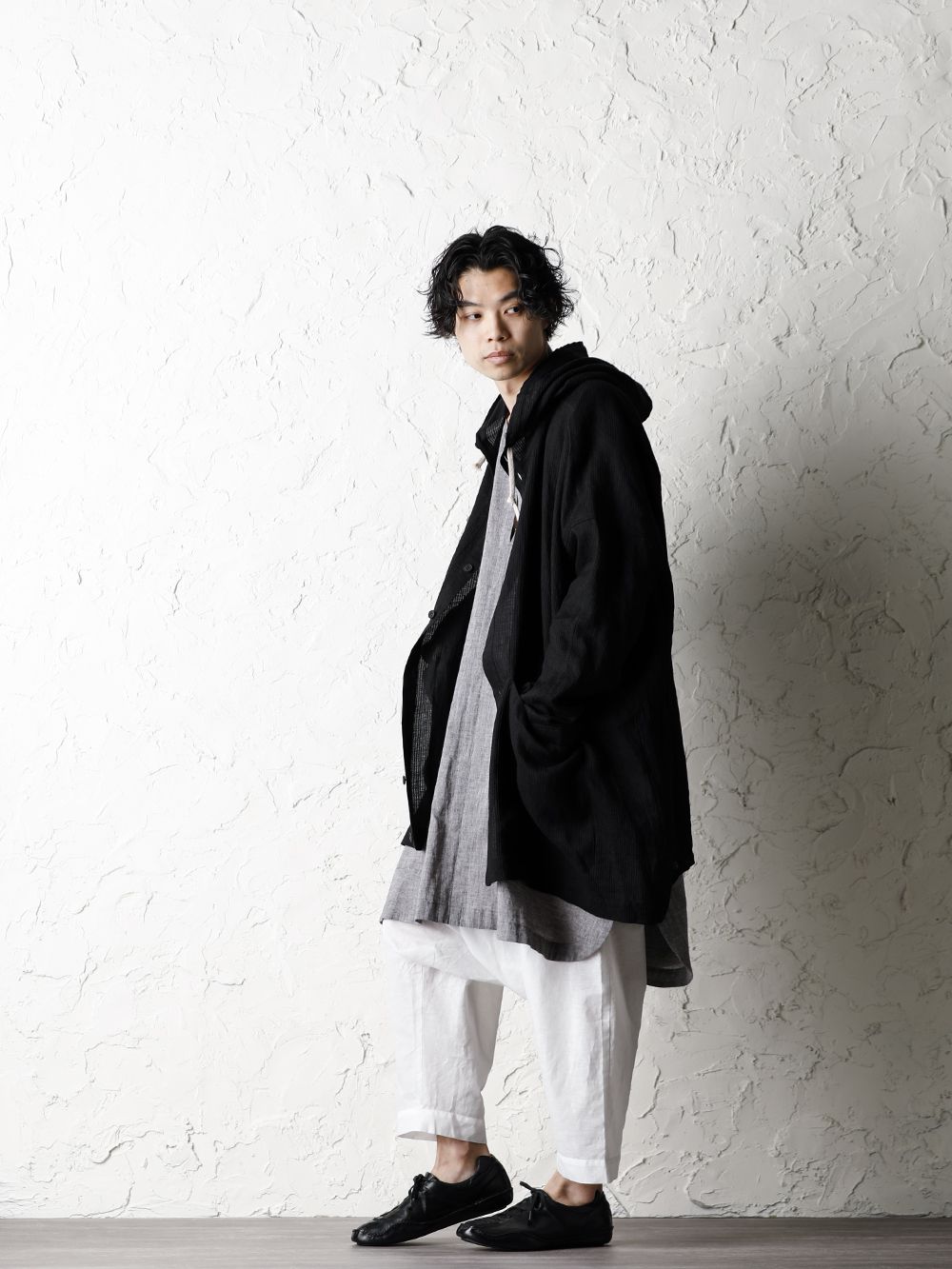 O project 20SS Stripe linen Hooded Shirts Jacket Style - 1-002