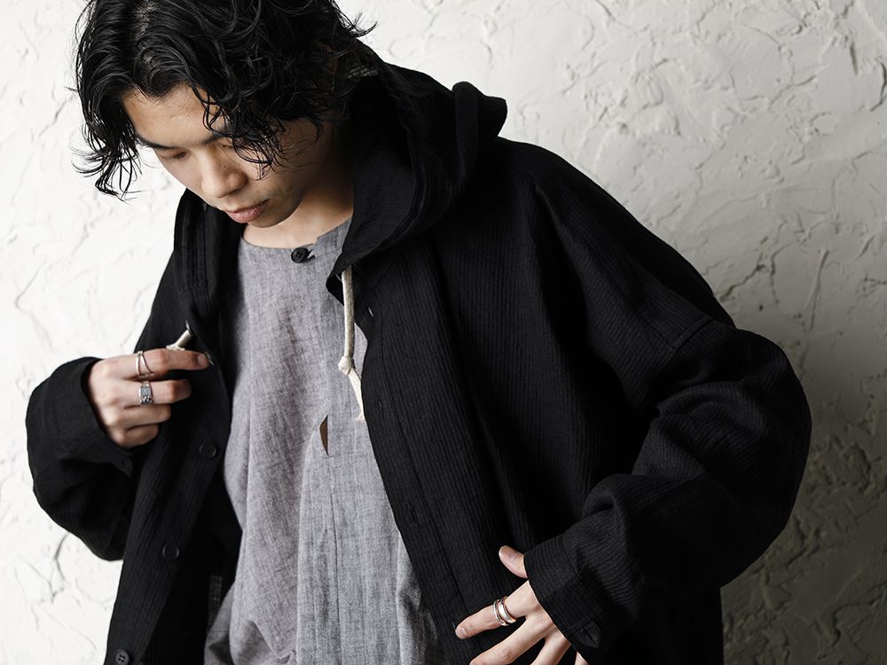 O project 20SS Stripe linen Hooded Shirts Jacket Style - 2-001