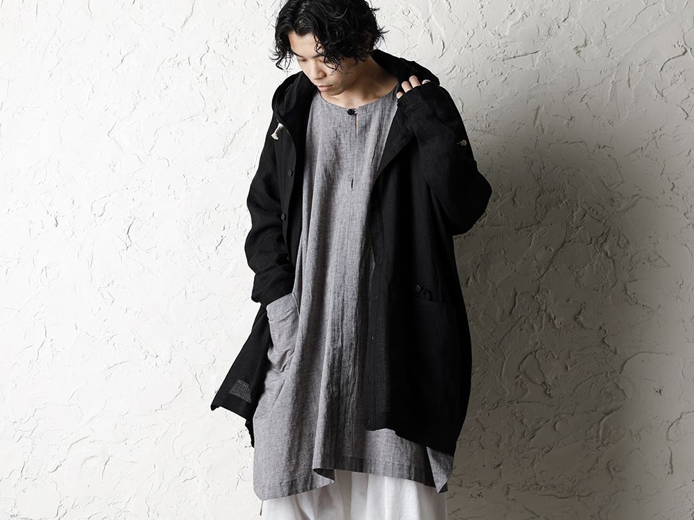 O project 20SS Stripe linen Hooded Shirts Jacket Style - 2-004