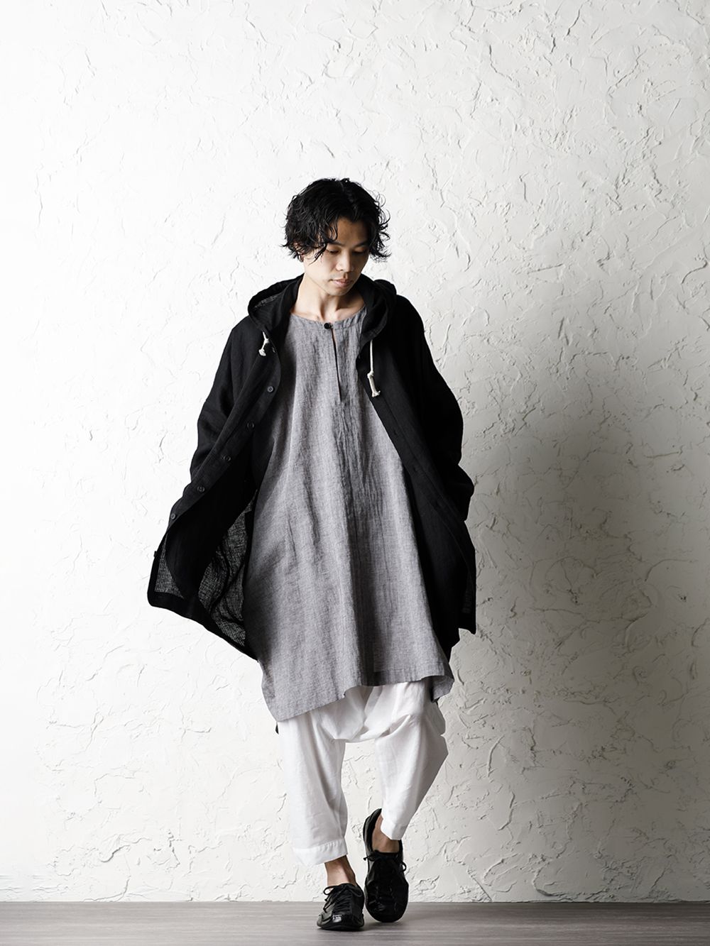 O project 20SS Stripe linen Hooded Shirts Jacket Style - 4-001