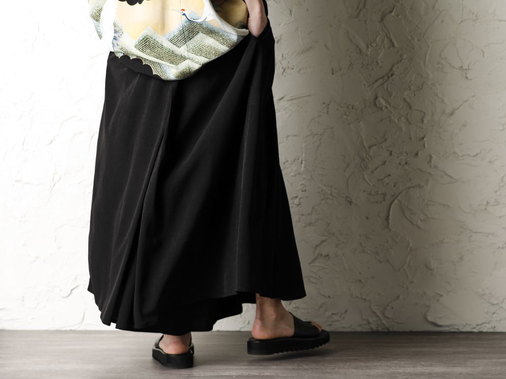 Rondo.ym Yohji Yamamoto Mix Silk Georgette Over Sized T-Shirts Style - 3-003