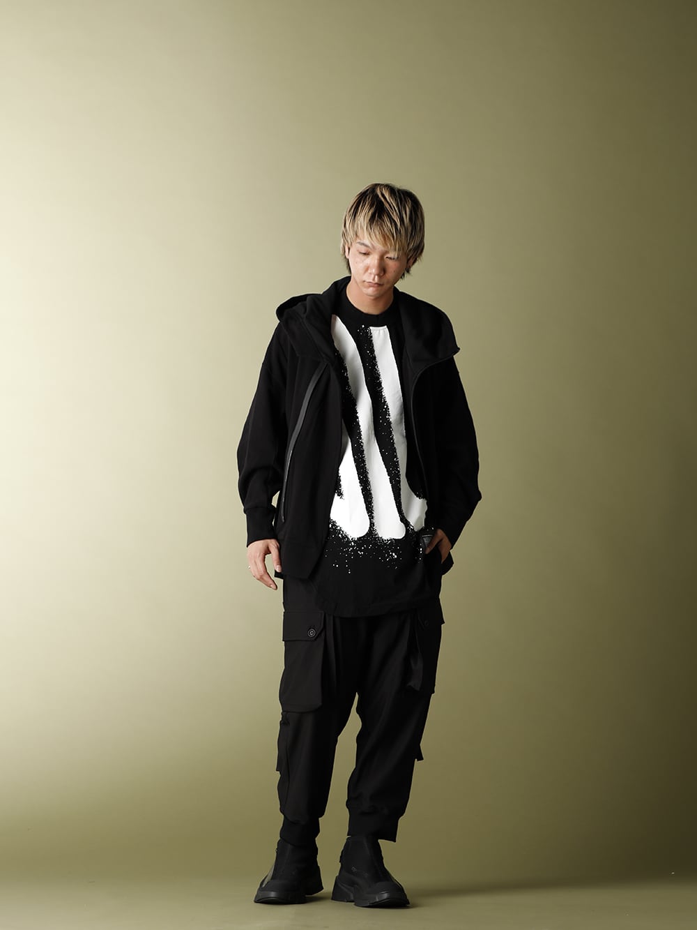 .LOGY Kyoto NILøS 20SS Zip hoodie BLACK STYLE!! - 1-001