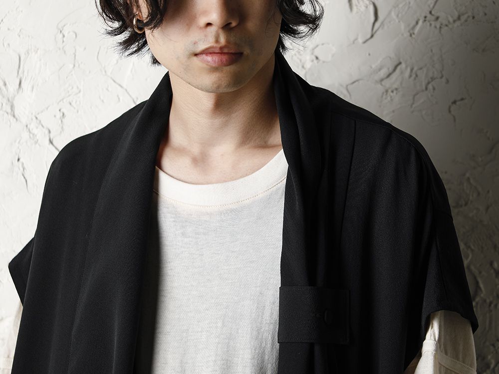 Rondo.ym 20SS Silk Georgette Phoenix and Fan Embroidery Kimono Sleeve Coat Style - 2-002