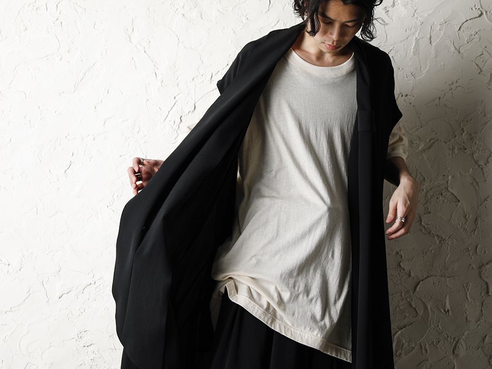 Rondo.ym 20SS Silk Georgette Phoenix and Fan Embroidery Kimono Sleeve Coat Style - 2-005