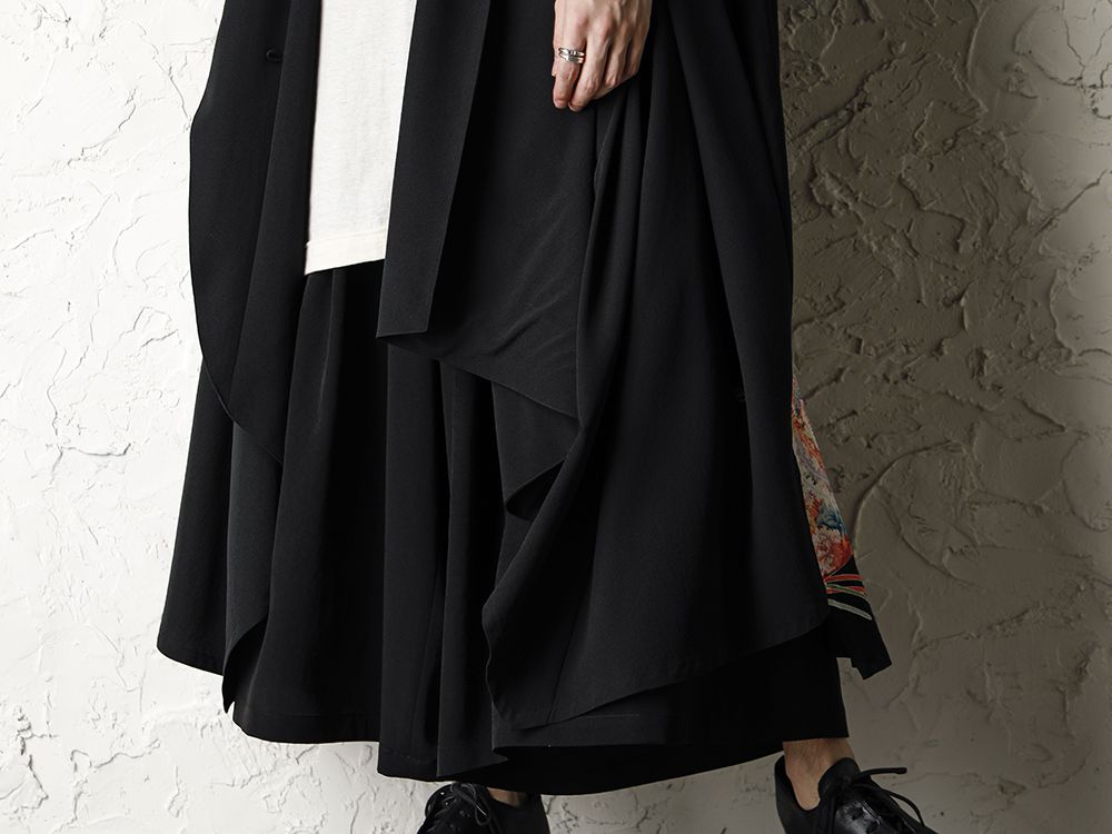 Rondo.ym 20SS Silk Georgette Phoenix and Fan Embroidery Kimono Sleeve Coat Style - 3-003