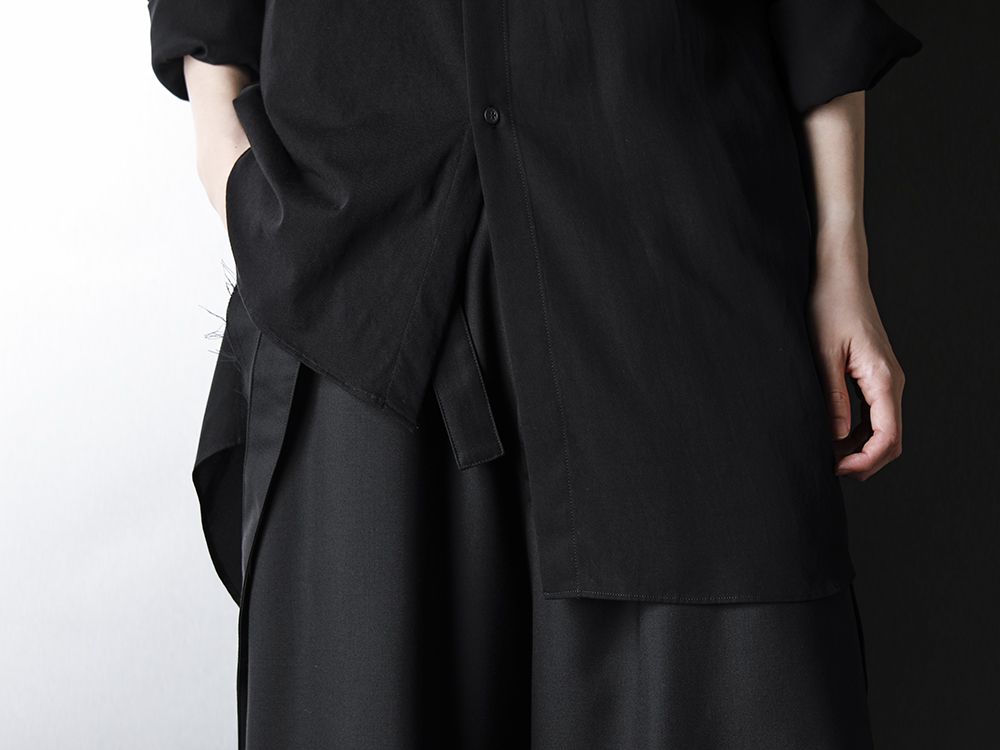 Ground Y Asymmetric Shirt Spring Summer Black Styling!! - 2-003