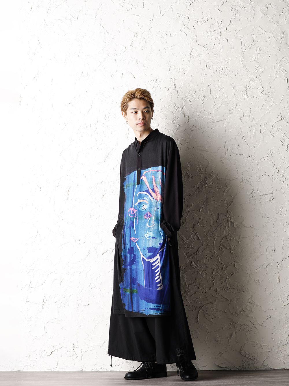 Yohji Yamamoto 20-21AW ASAKURA Print Blue Women Tunic Style - 1-001