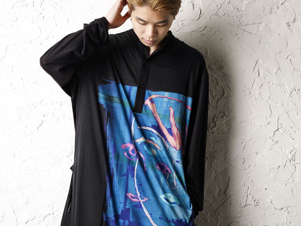 Yohji Yamamoto 20-21AW ASAKURA Print Blue Women Tunic Style - 2-003