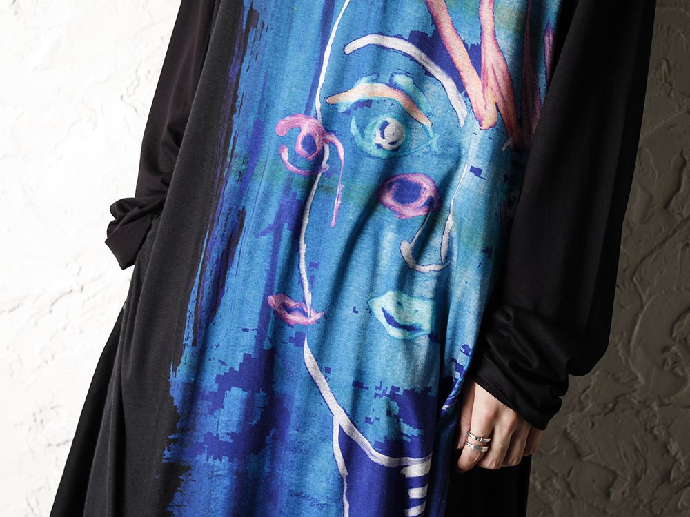 Yohji Yamamoto 20-21AW ASAKURA Print Blue Women Tunic Style - 2-004