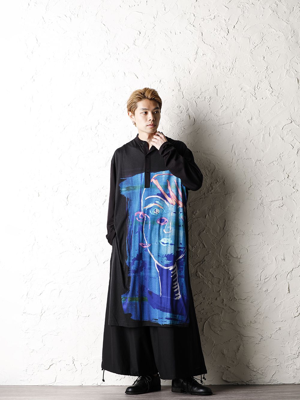 Yohji Yamamoto 20-21AW ASAKURA Print Blue Women Tunic Style - 4-001