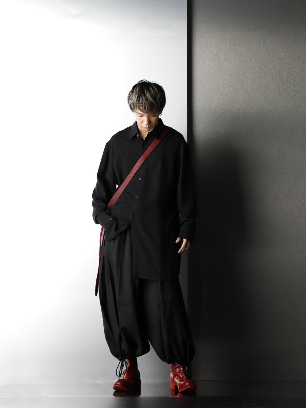 Ground Y & GUIDI Black x Red Color styling - 1-001