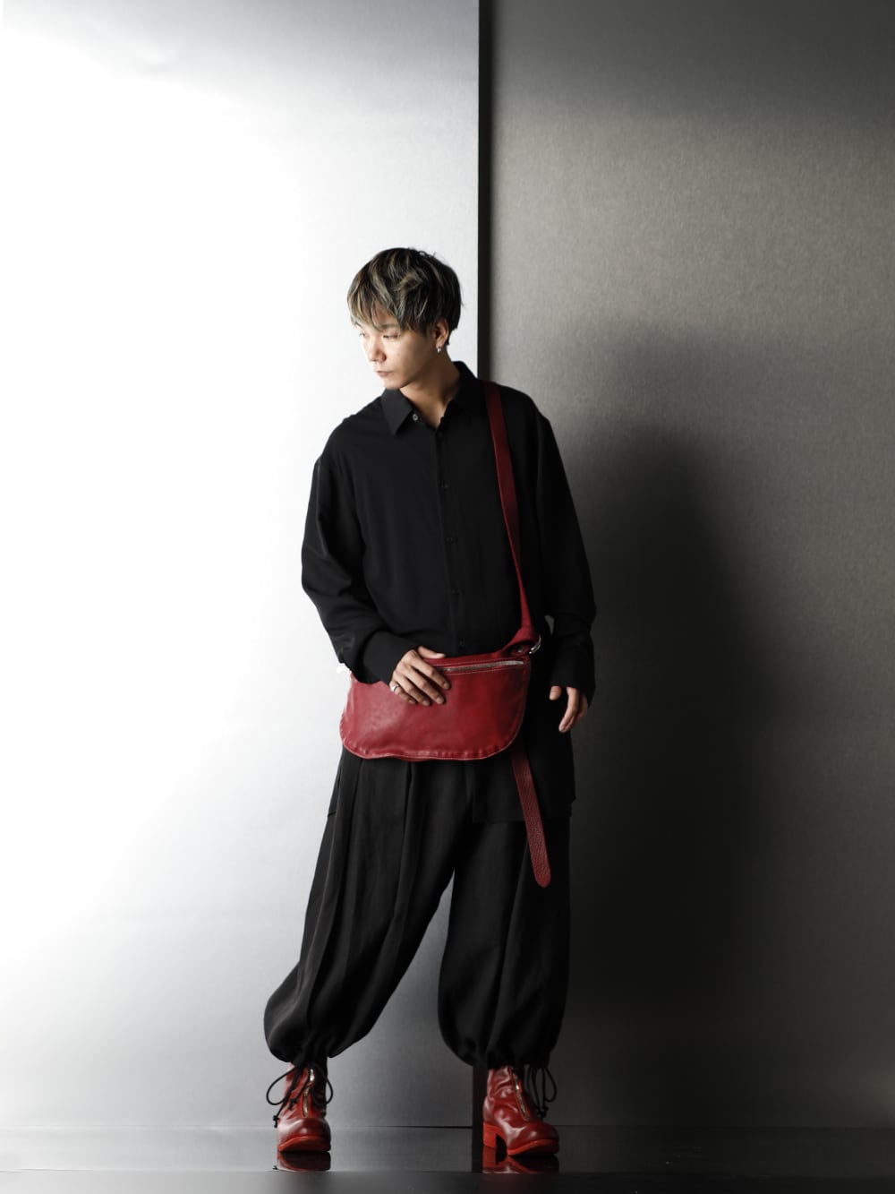 Ground Y & GUIDI Black x Red Color styling - 1-004