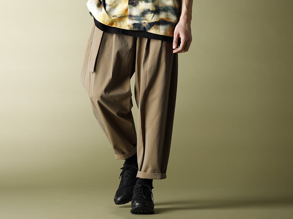 KAZUYUKI KUMAGAI【Silky inkjet Pt drop shoulder Open collar shirt S/S】styling!! - 3-001