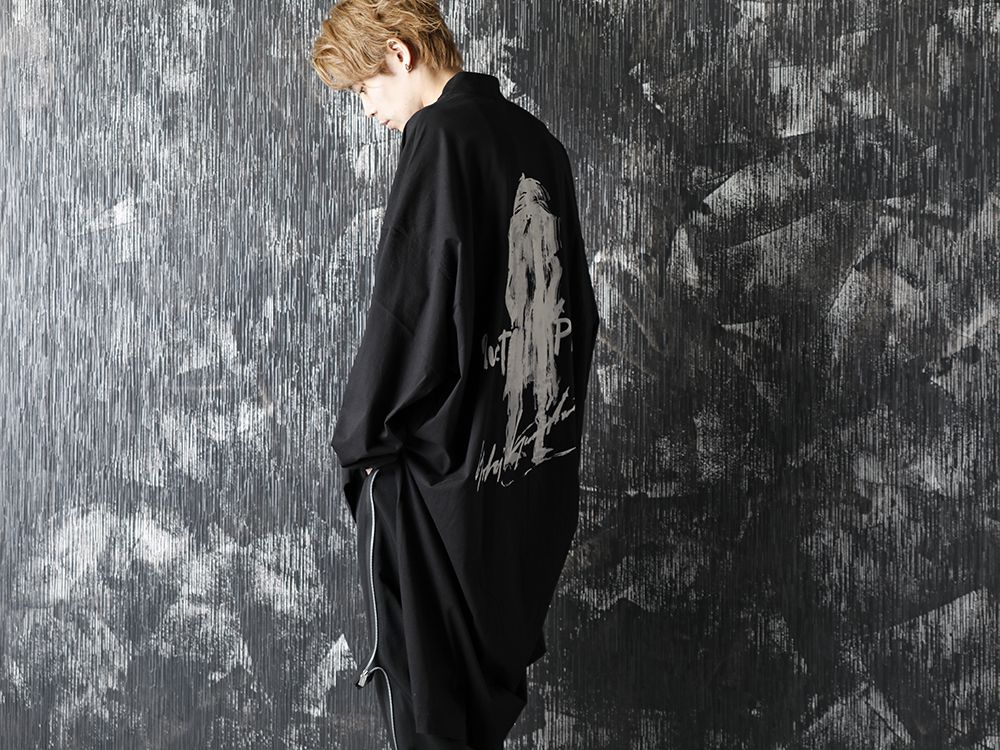 Yohji Yamamoto 20-21AW Asymmetry Message Print Cardigan Style