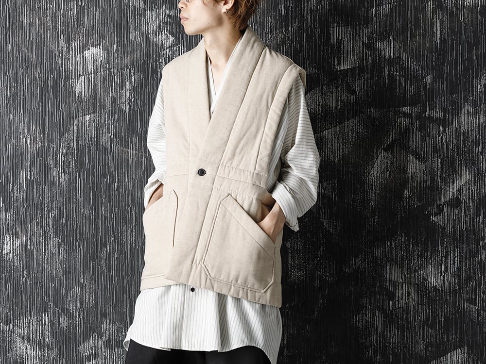 JAN-JAN VAN ESSCHE 20-21AW Body Warmer Natural Coated Flex Style - 2-006