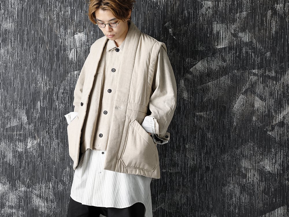 JAN-JAN VAN ESSCHE 20-21AW Body Warmer Natural Coated Flex Style - 4-002