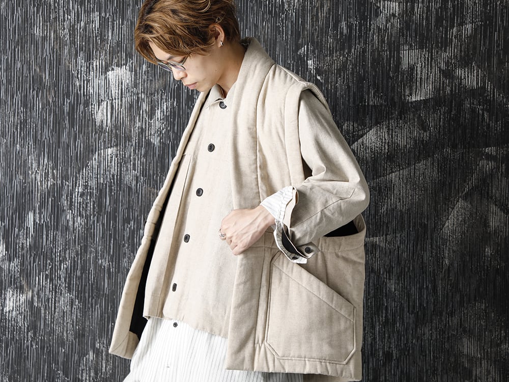 JAN-JAN VAN ESSCHE 20-21AW Body Warmer Natural Coated Flex Style - 4-003