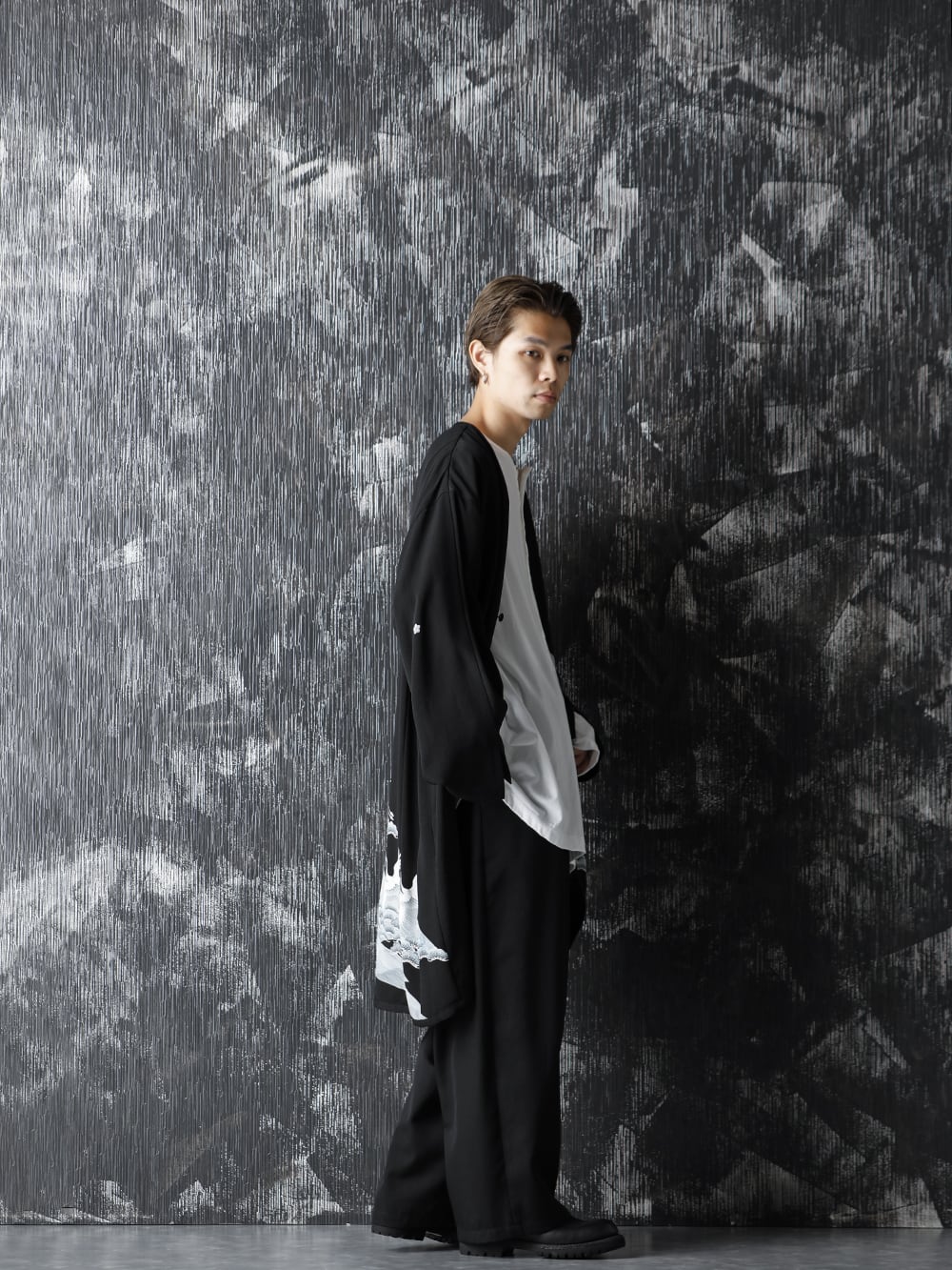 Rondo.ym Silk Georgette Gunkaku HAORI Style - 1-002